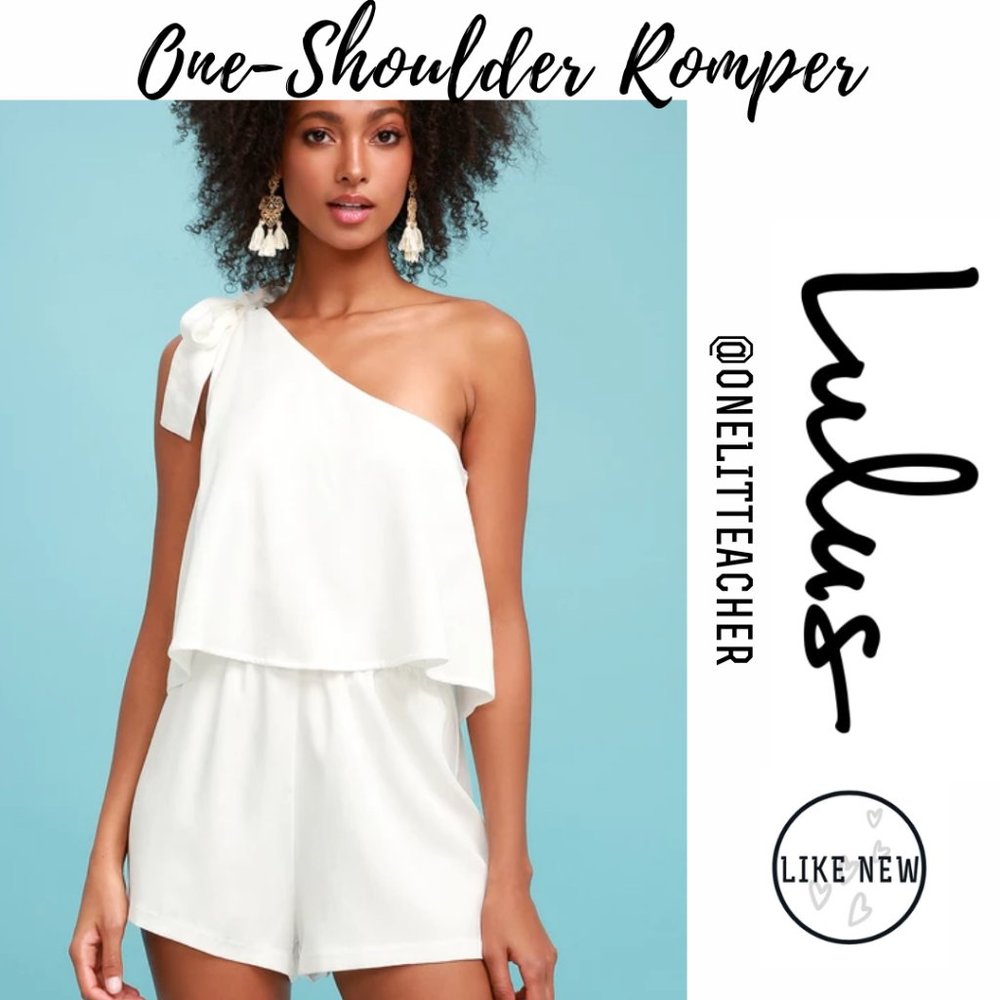 LuLus White One-Shoulder Romper